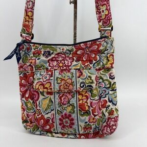 Vera Bradley Hipster Hope Garden Floral Crossbody Bag with Zipper Pockets Boho